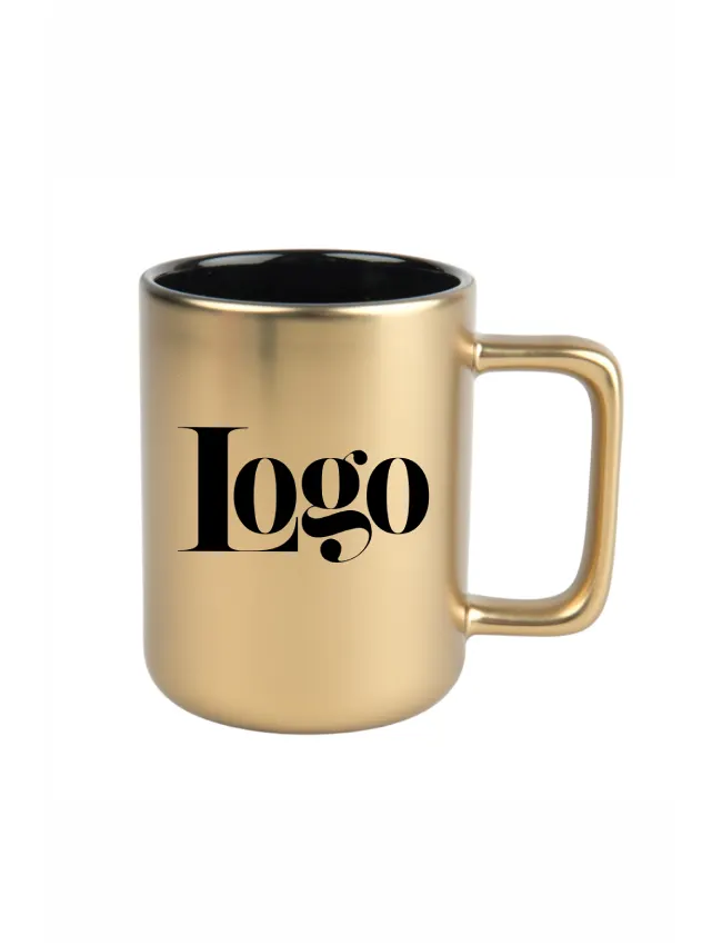 złoty Kubek 360 ml matowy środek czarny - obrazek 1